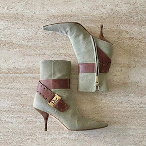 Vintage Dior Grommet Buckle Ankle Boots